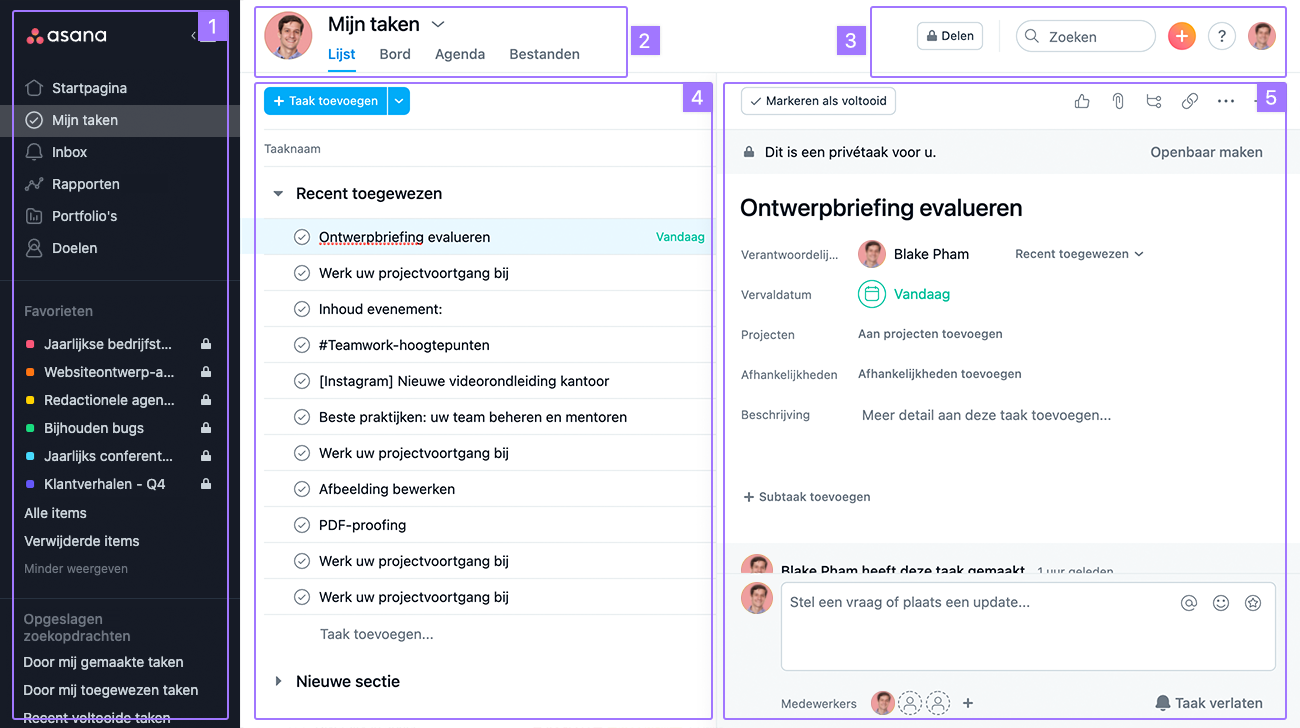 Screenshot Asana