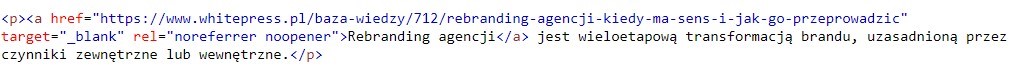 Atrybuty Noreferrer Noopener