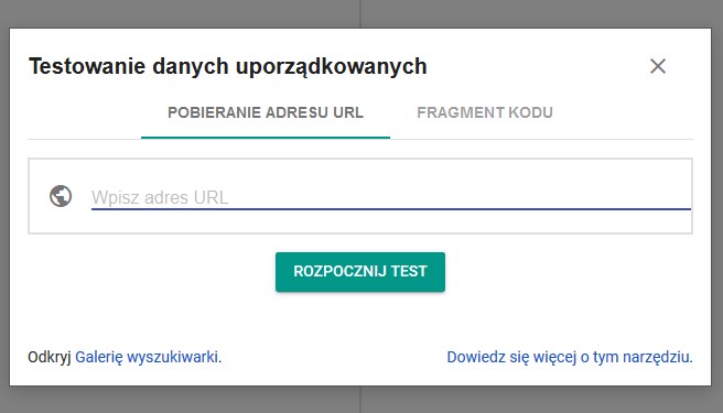 Screen z narzędzia do testowania Google