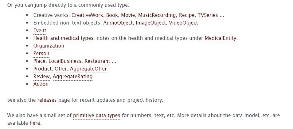 Skrinshot z opysom schema.org katehoriya tovariv