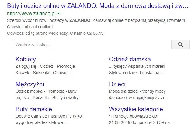 Skrinoshot z poshukovyka za frazoyu "zalando"