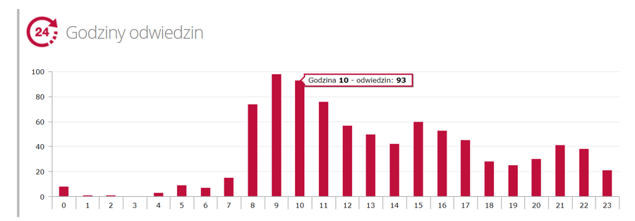 Godzinowe statystyki odwiedzin