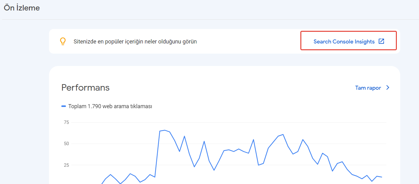 Search console insights nedir?