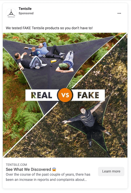 Sponsored content on Facebook