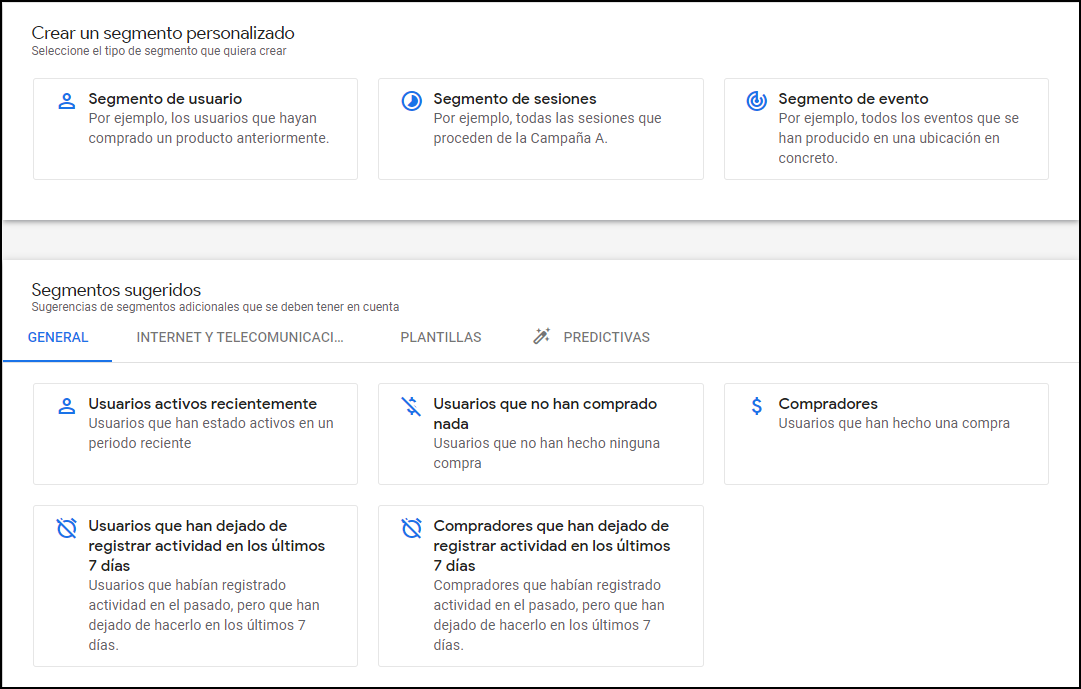 Cómo crear segmentos en GA 4