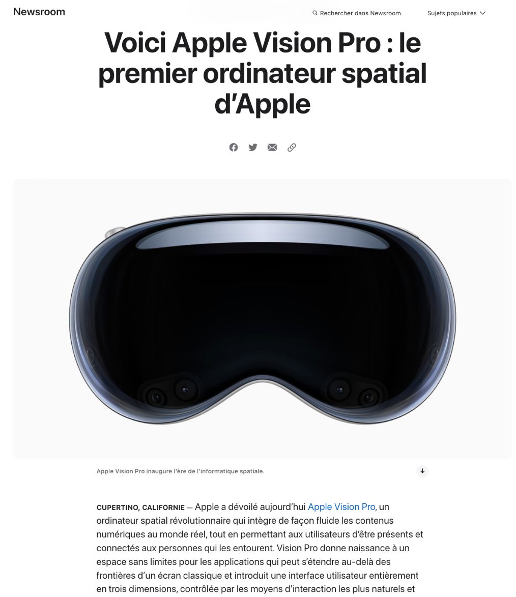 communiques de presse apple