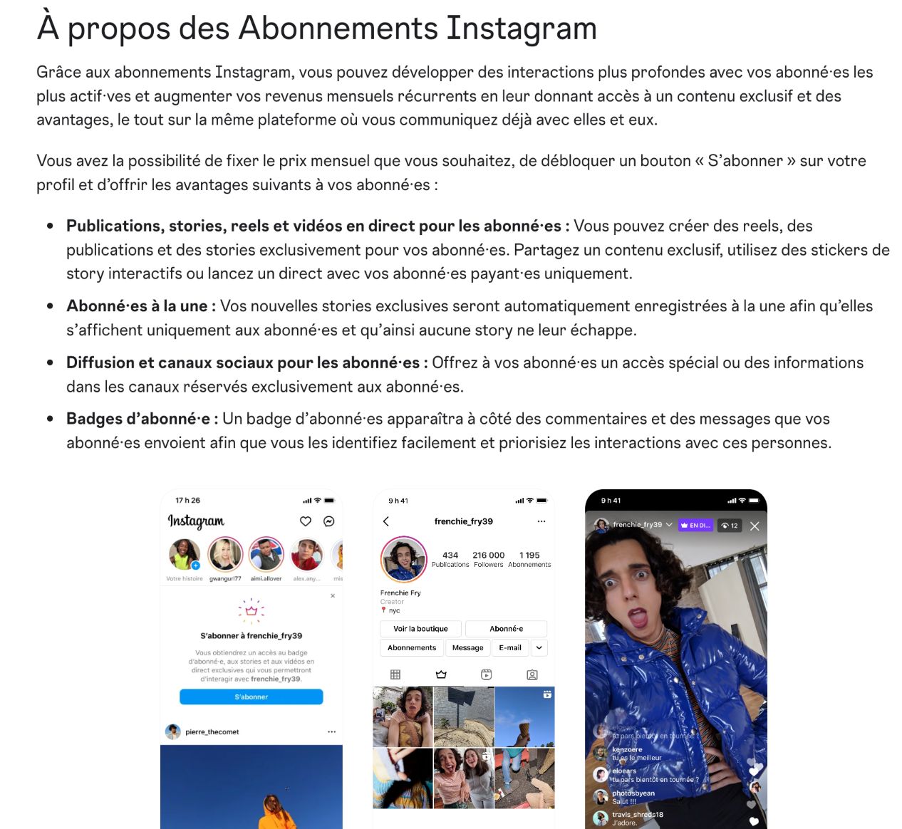 communique de presse instagram