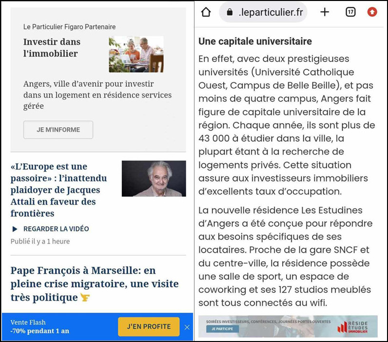 exemples de publicité native - Figaro