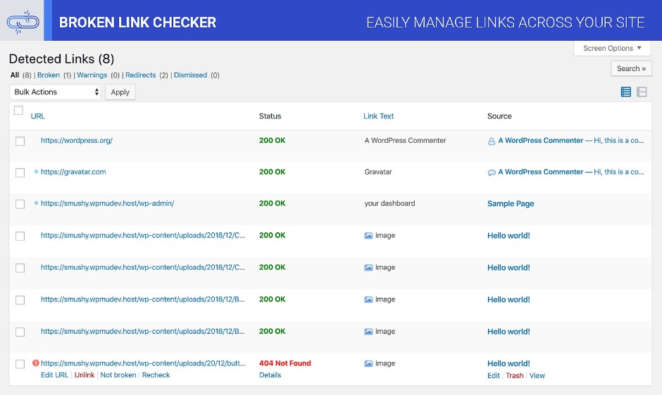 broken link checker wtyczki wordpress