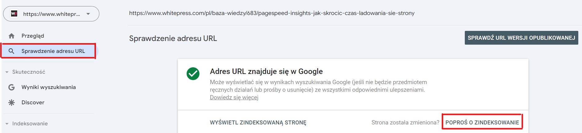 zgłoszenie treści po recyklingu w google search console