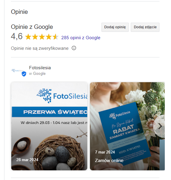 publikowanie postow w wizytowce google