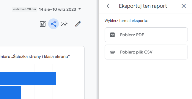 Pobieranie raportu w Google Analytics 4