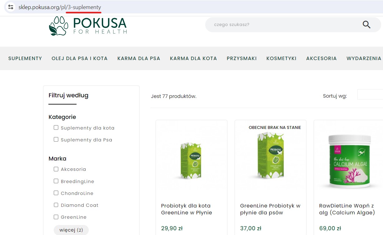 przyklad paginacji powodującej duplicate content