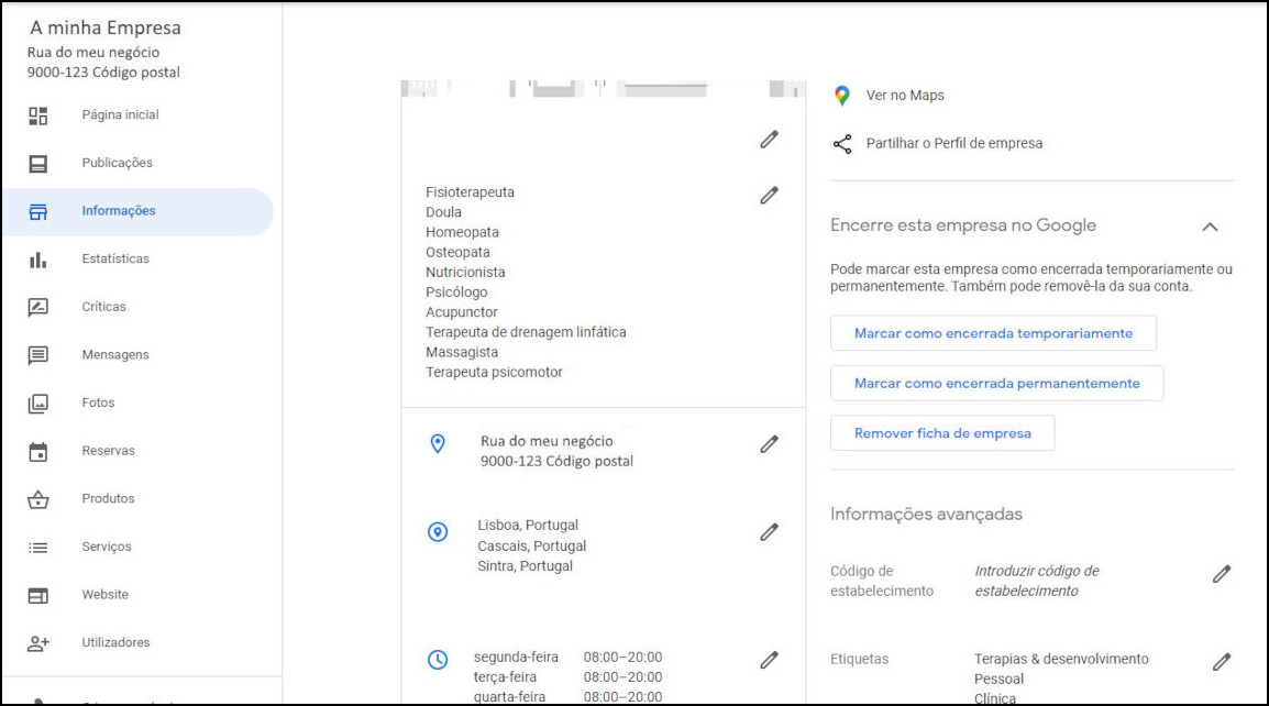 Perfil de Empresa: informações
