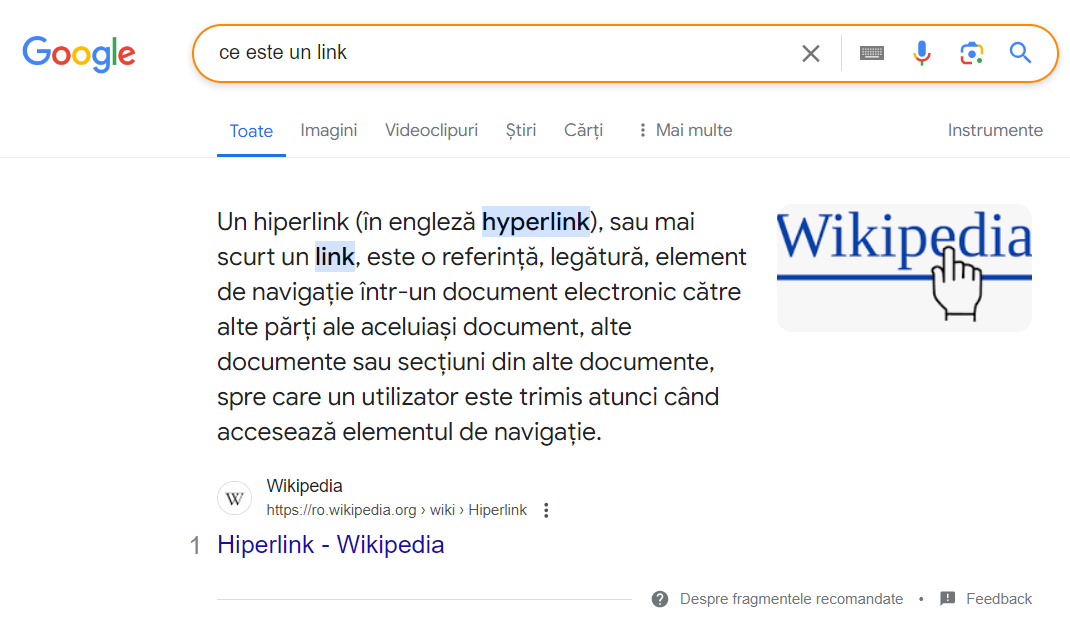 Fragmentele sugerate (Featured Snippets)