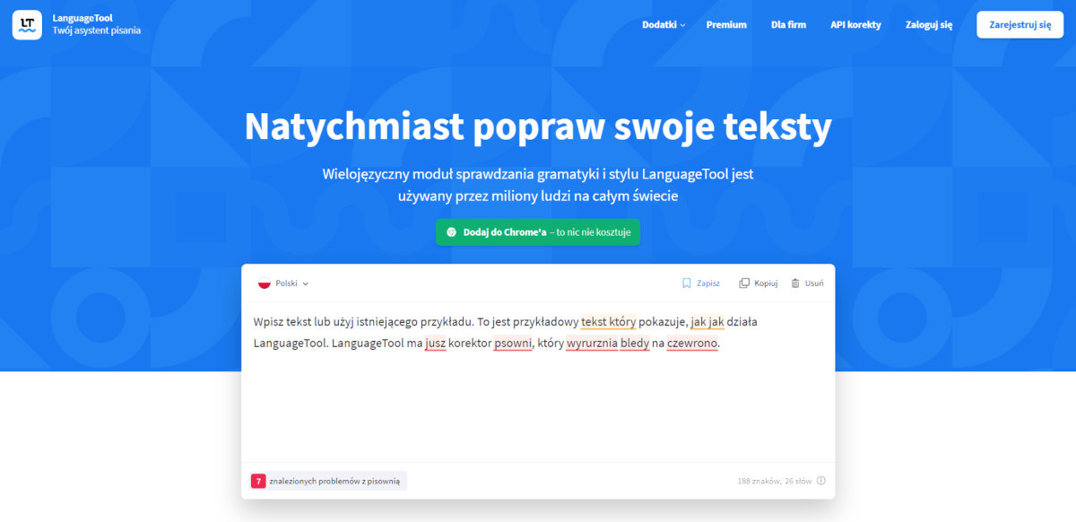 LanguageTool - sprawdzanie gramatyki i stylu - moduł wielojęzyczny