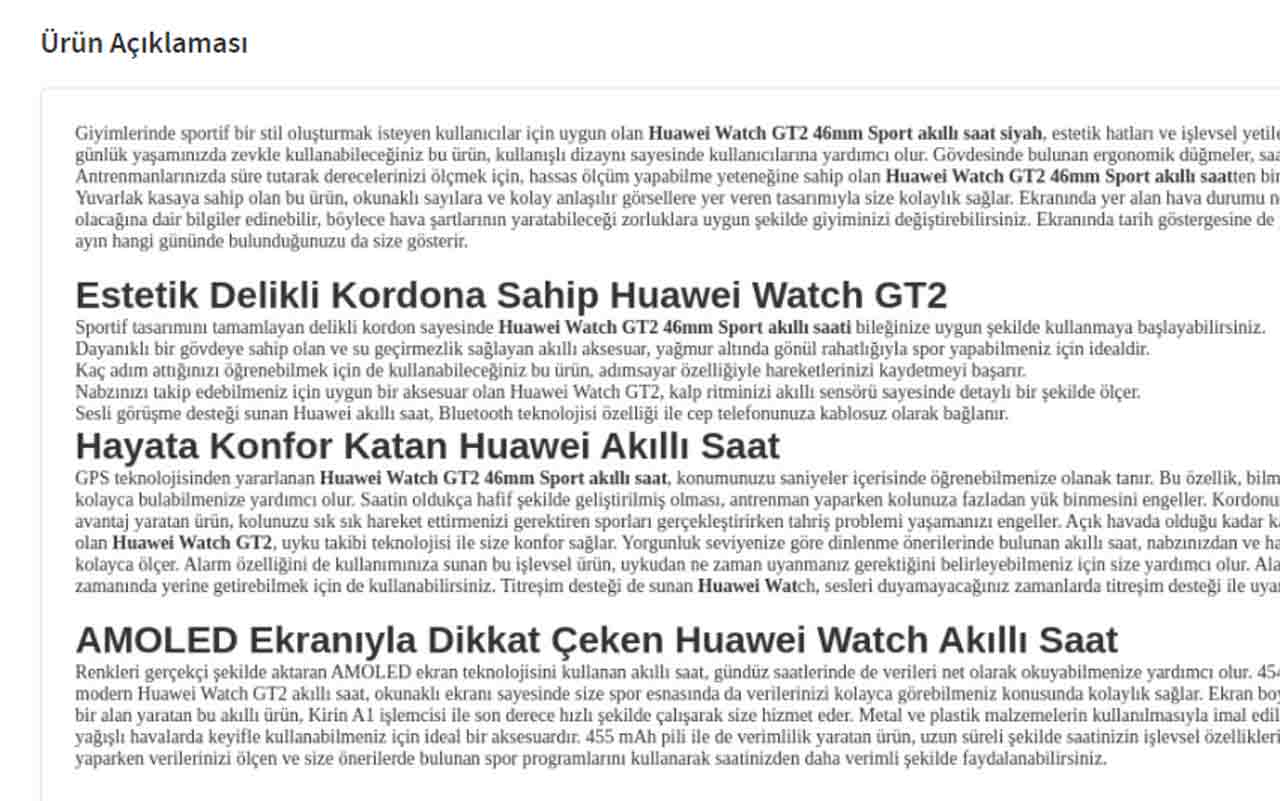 ürün açıklaması nasıl olur