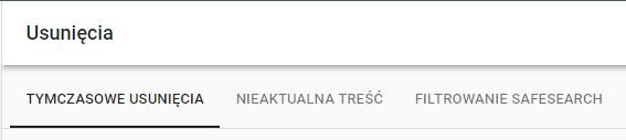 Usunięcie URL w Google Search Console