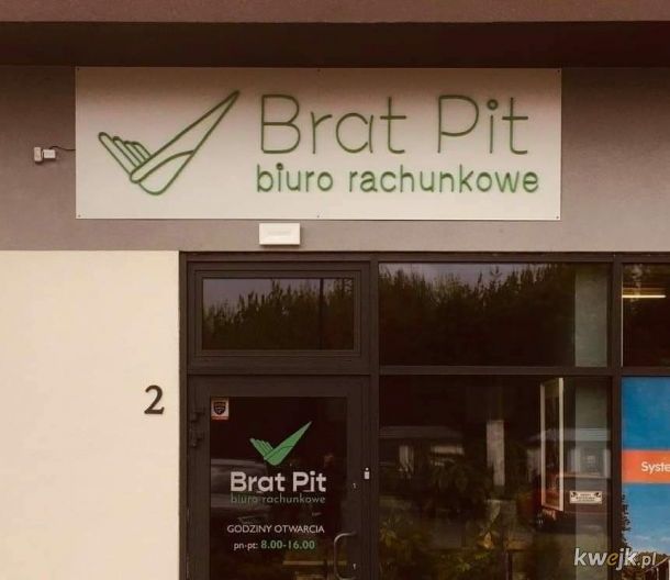 Zdjęcie - szyld biura rachunkowego Brat Pit