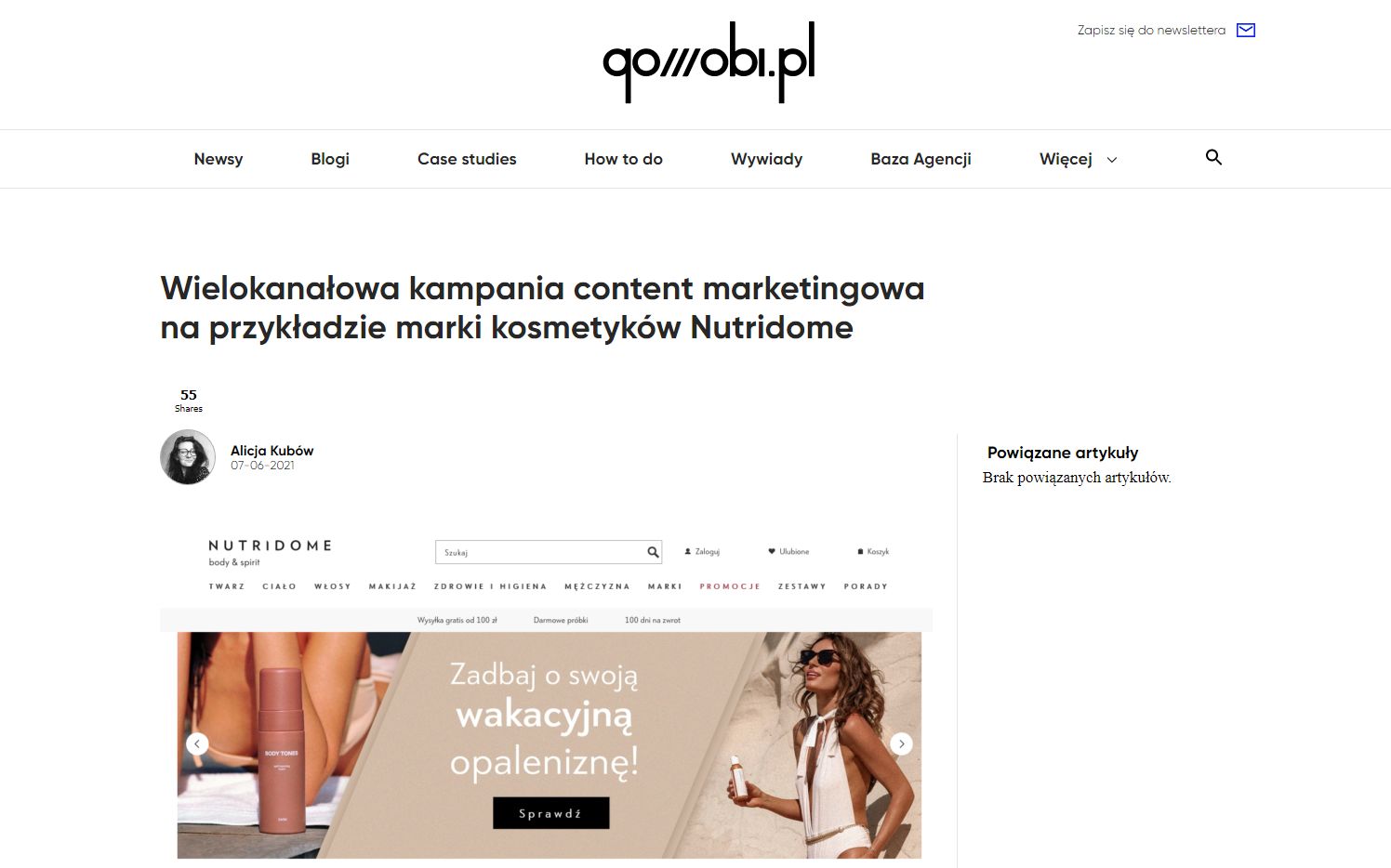 Case study - Publikacja w serwisie Gomobi.pl