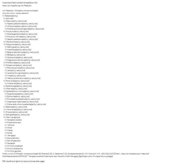 Surfer SERP Analyzer – Doslidzhennya tekstu vazhlyvykh elementiv dlya reytynhu za frazoyu «epilepsiya»