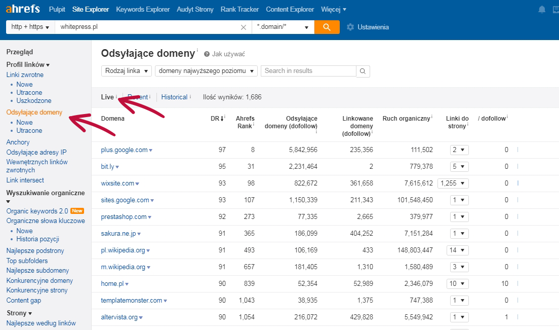 Referring domains