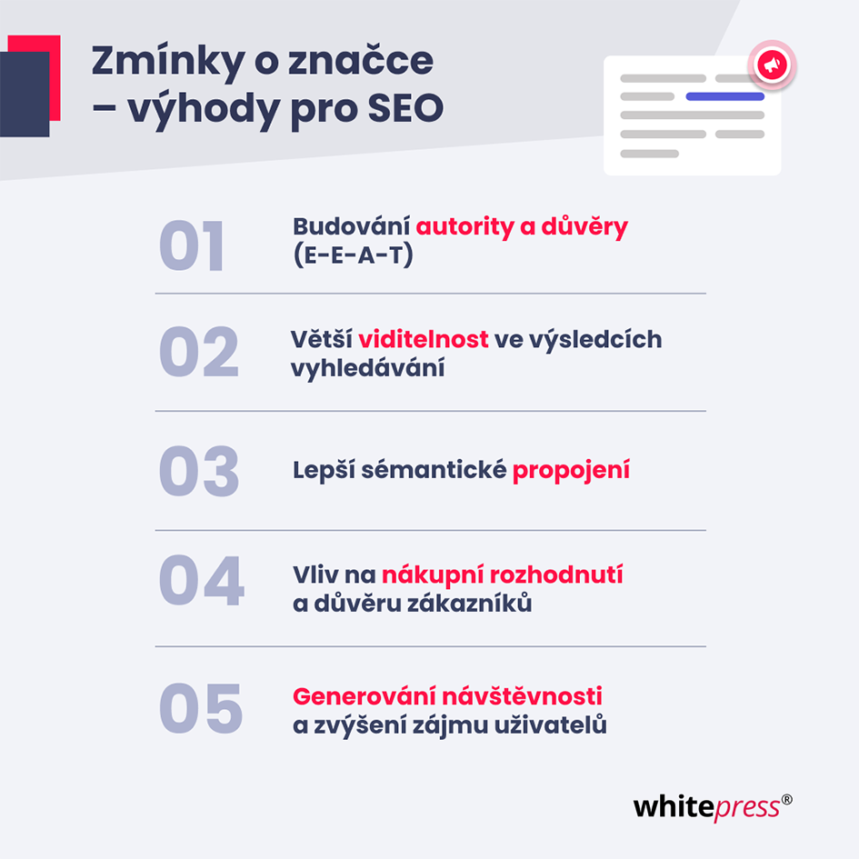 Infografika - Zmínky o značce - výhody pro SEO