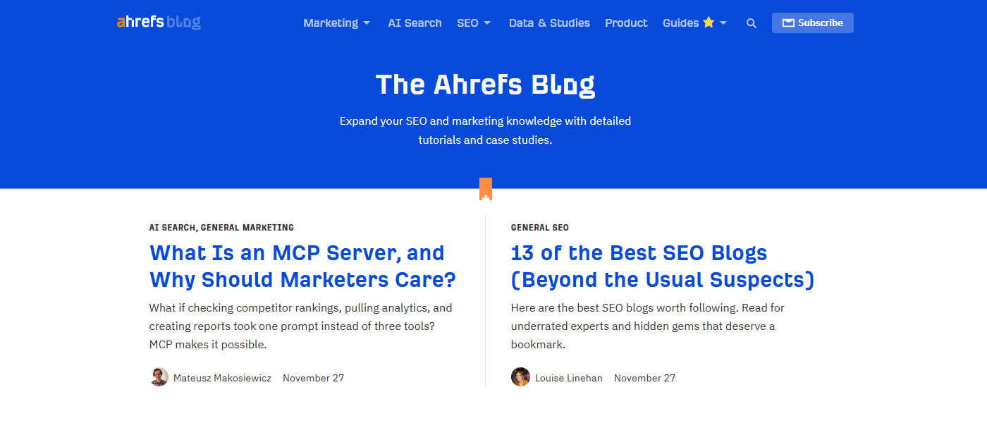 Ahrefs Blog screenshot