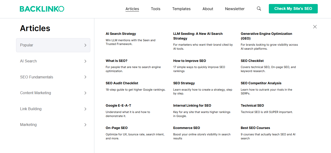 Backlinko Blog screenshot