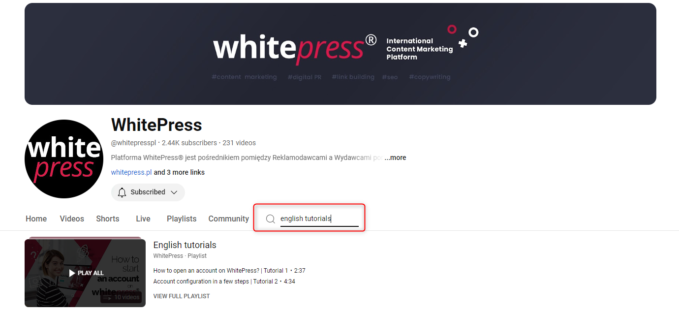 Video návody na YouTube kanáli WhitePress®