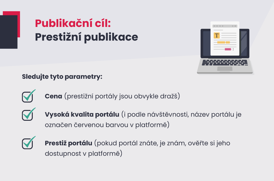 Publikační cíl: Prestižní publikace