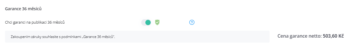 Garance 36 měsíců -  objednávka