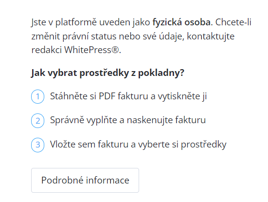 Informace - výběr ako fyzická osoba