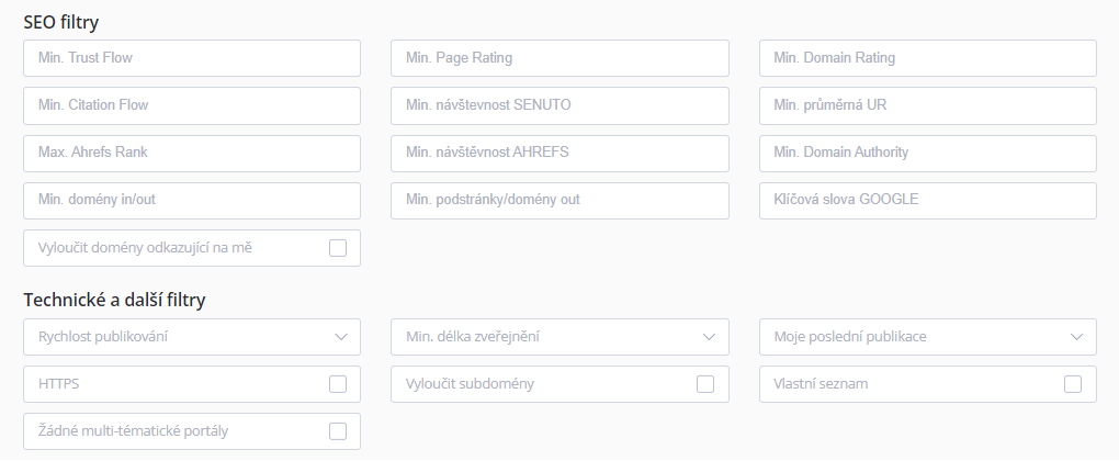 SEO a technické filtry