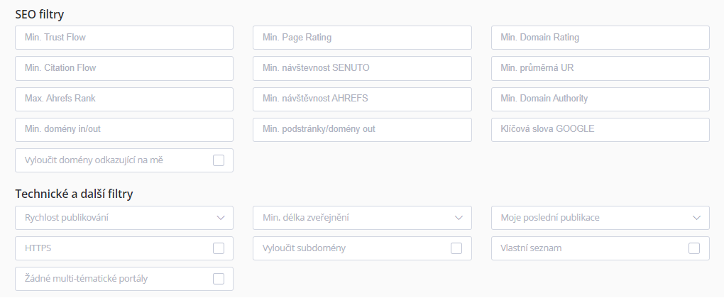 SEO a technické filtry