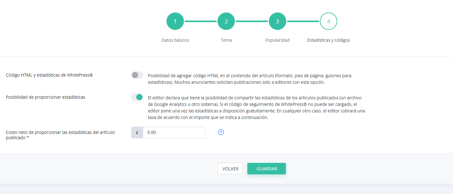 Estadísticas y códigos