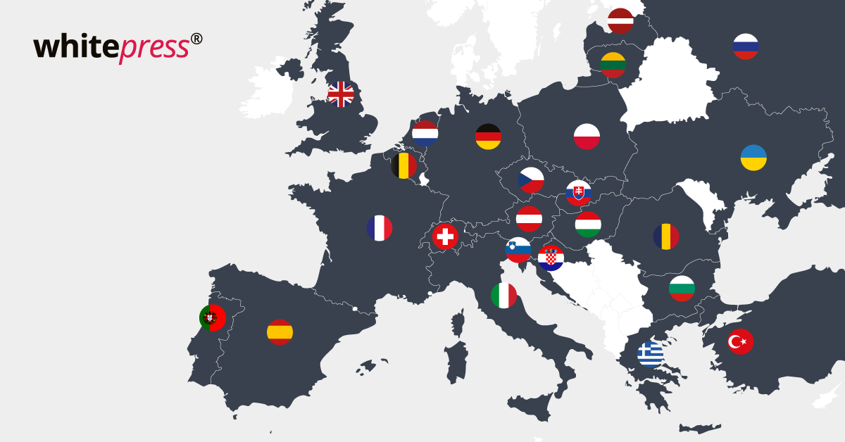 map of countries where WhitePress is present