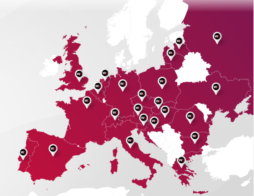 WhitePress kaart Europa