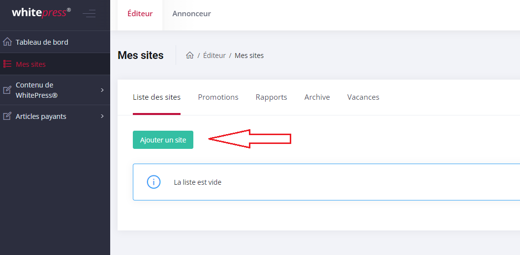 Ajouter un site