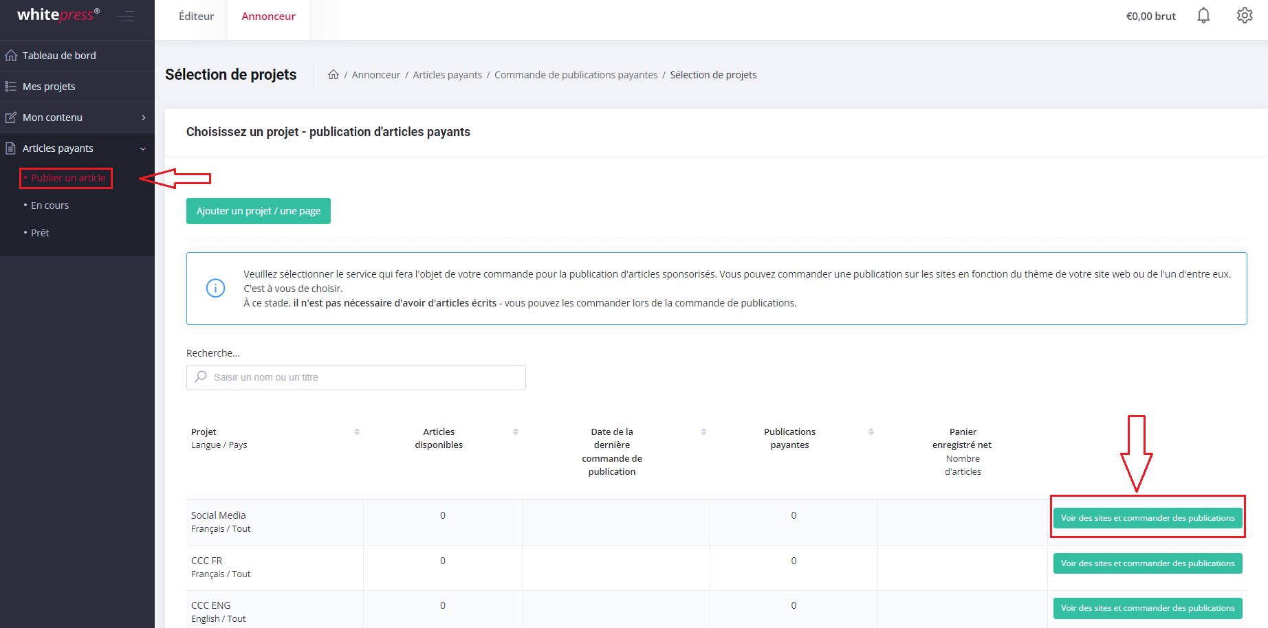 Sélection de projets
