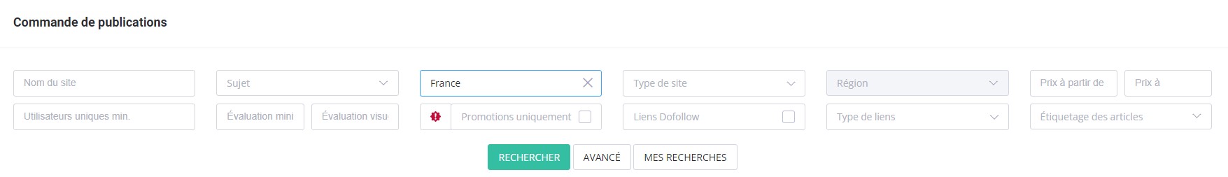 Commande de publication