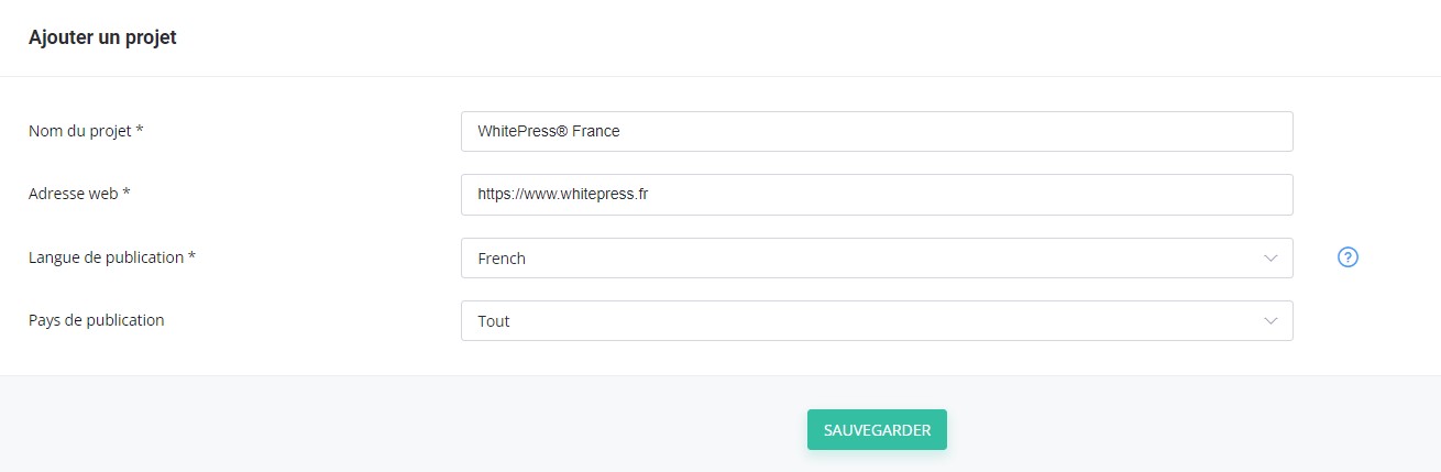 Ajouter un projet
