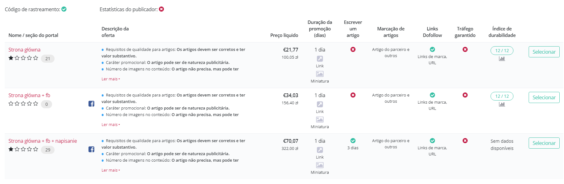Ver as ofertas do portal - capturã de ecrã