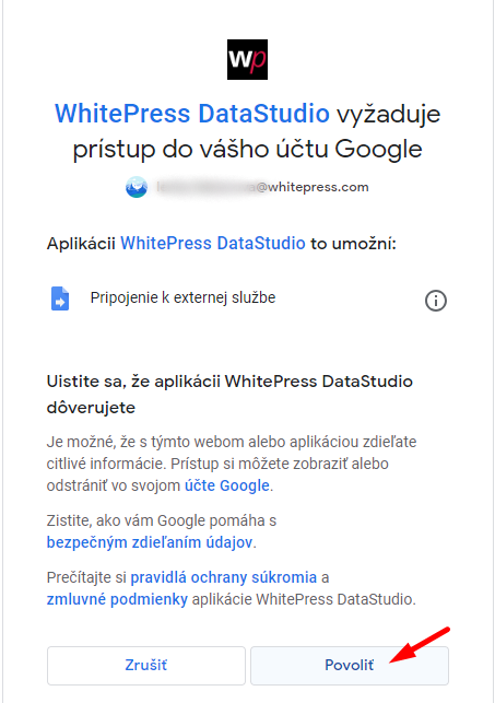 Autorizácia a výber účtu