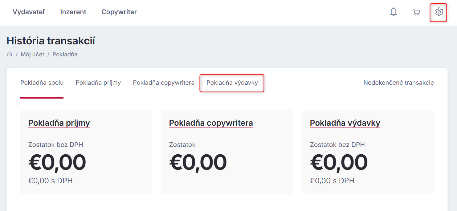 Pokladňa inzerenta