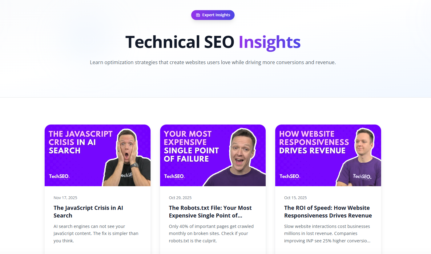 TechSEO Vitals Blog screenshot