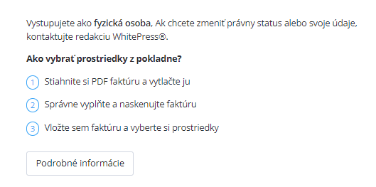 Výber prostriedkov fyzická osoba 