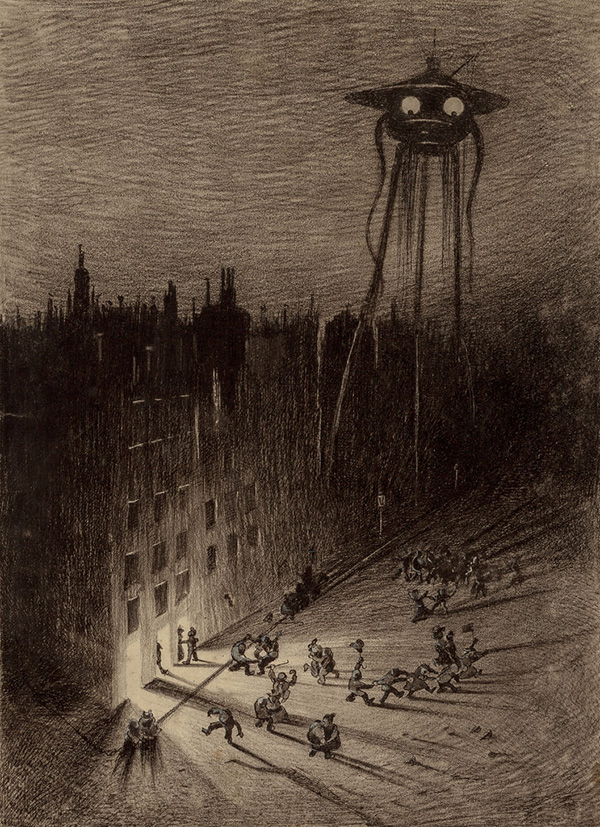 Ilustracja do książki H. G. Wells'a Wojna Światów