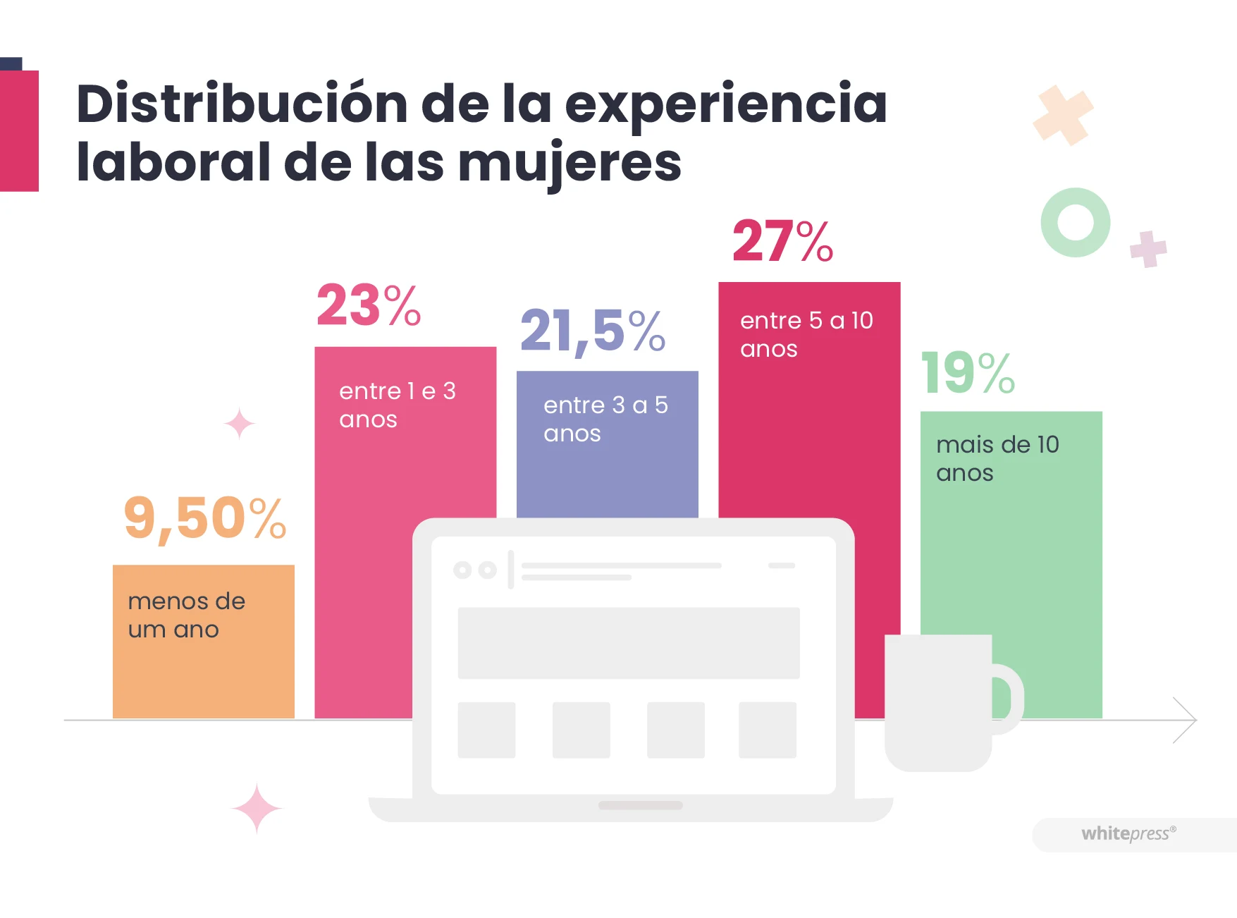 Distribuição da experiência do trabalho feminino 