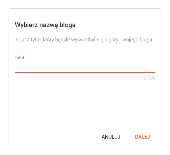 Wybór nazwy bloga na blogspocie